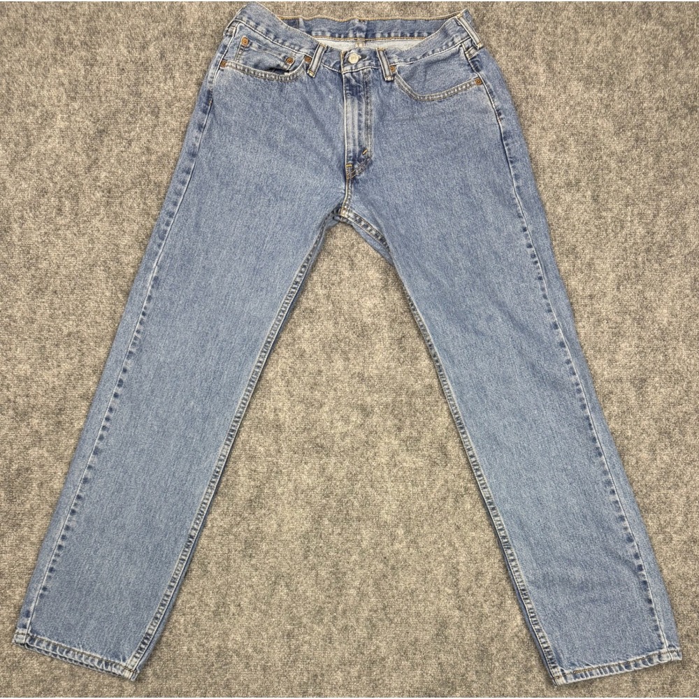 Levi's 505 Regular Fit Straight Leg Jeans Mens 32x32 Medium Wash Blue Denim